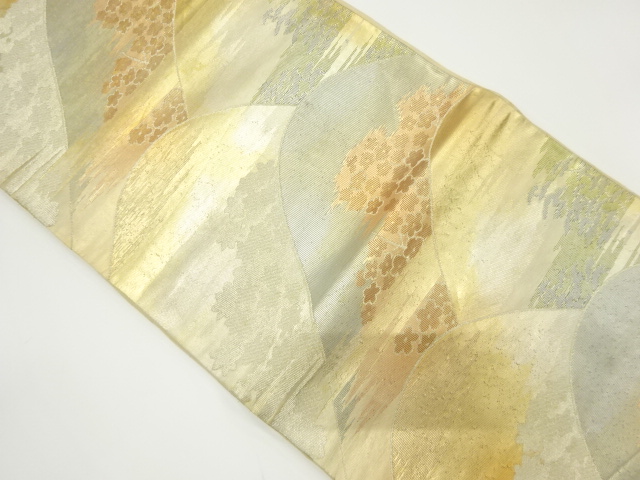 アンティーク　遠山に花模様織り出し袋帯（材料）